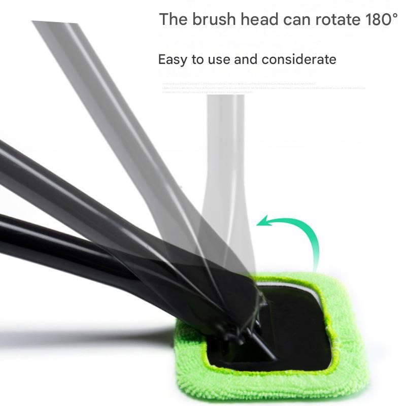 Dark blue Car Windshield Cleaning Brush with 5 Replacement Microfiber Pads Defogging Wiper Tool Glass Cleaner - Image 5