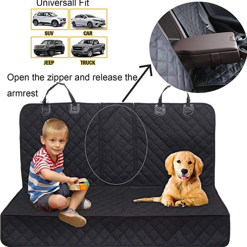 Car Rear Seat Pet Protector Mat Waterproof Dog Cat Back Seat Cover Black - Image 3