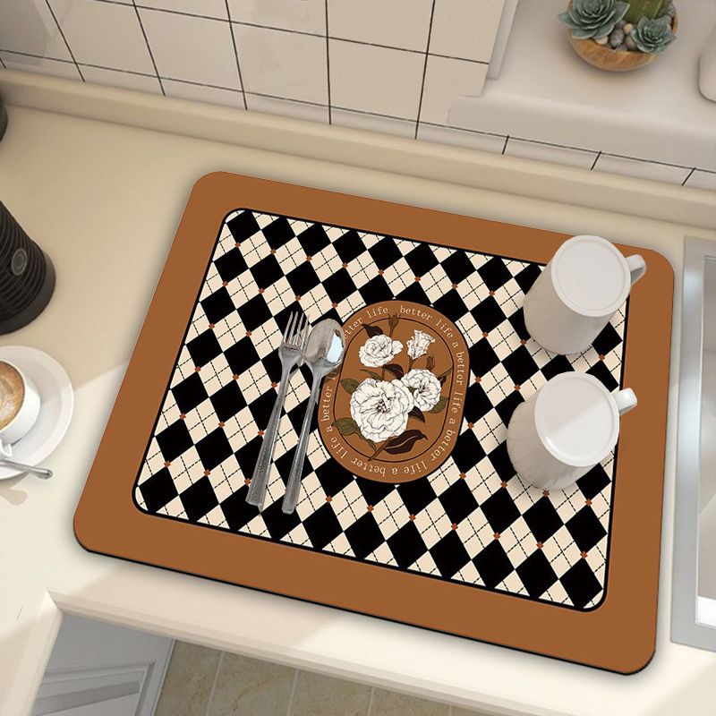 Kitchen Countertop Drainage Mat Absorbent Quick Dry Tech Velvet Dish Drying Pad 40x60cm(CD0075-1) - Image 1