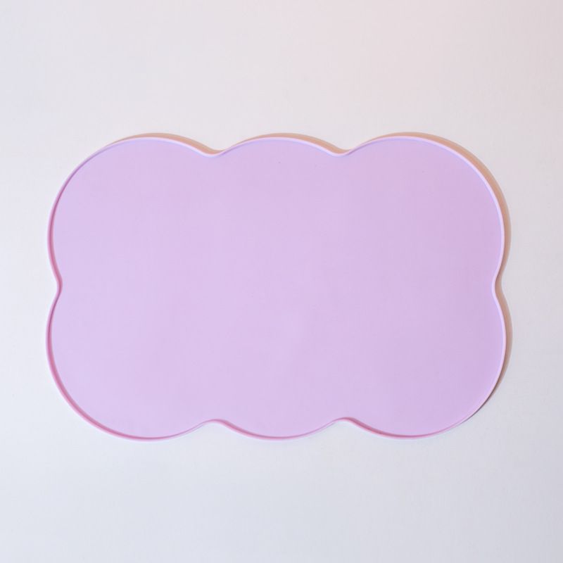 3-Piece Purple Silicone Placemat Set Cloud Shape Non-Slip Heat Resistant Kids Dining Mat - Image 1