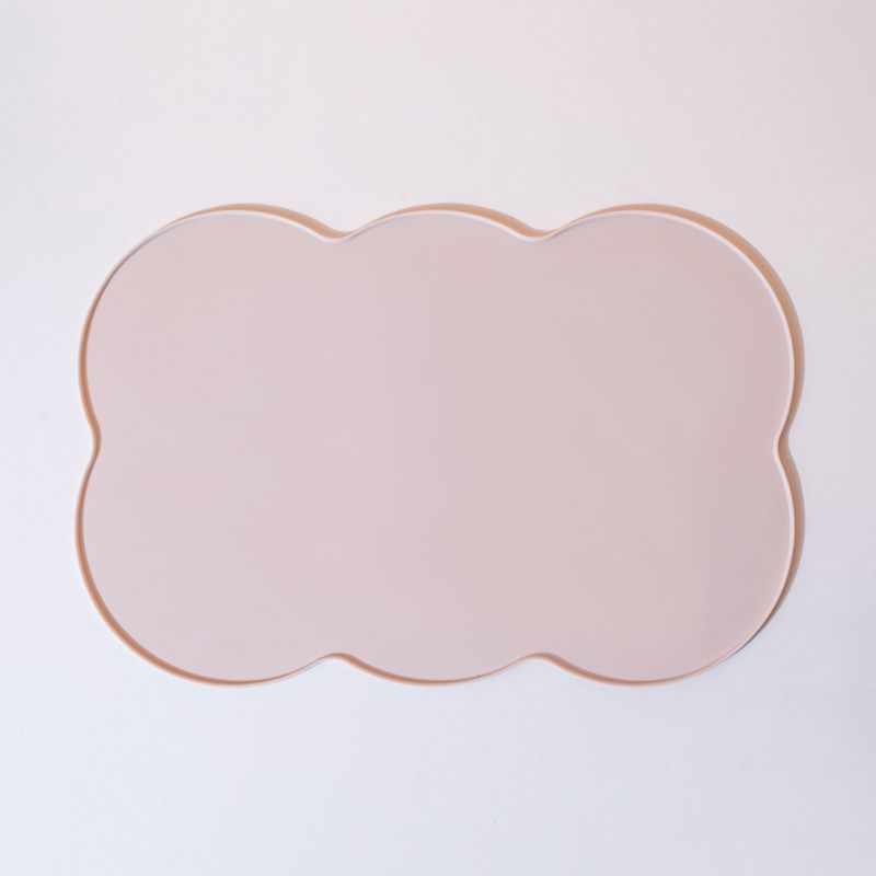 3-Piece Grey Silicone Placemat Set Cloud Shape Non-Slip Heat Resistant Kids Dining Mat - Image 1