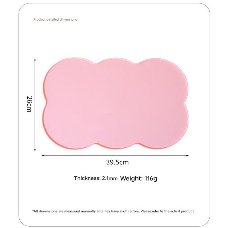 3-Piece Green Silicone Placemat Set Cloud Shape Non-Slip Heat Resistant Kids Dining Mat - Image 6