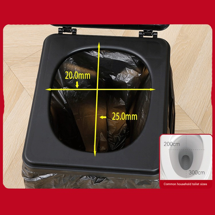 Green Portable Folding Toilet Stool Outdoor Camping Car Emergency Portable Potty Chair - Image 3