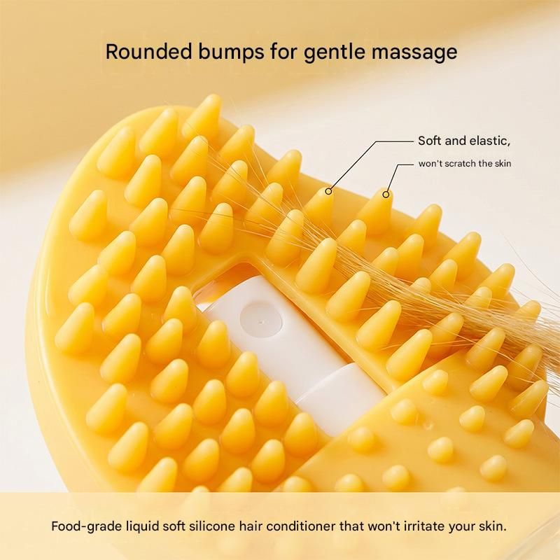 Orange Pet Shampoo Brush Silicone Foaming Massage Comb Dog Cat Bathing Grooming Tool - Image 4