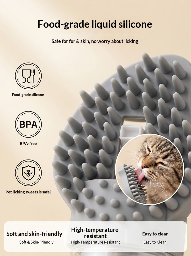 Yellow Pet Shampoo Brush Silicone Foaming Massage Comb Dog Cat Bathing Grooming Tool - Image 7