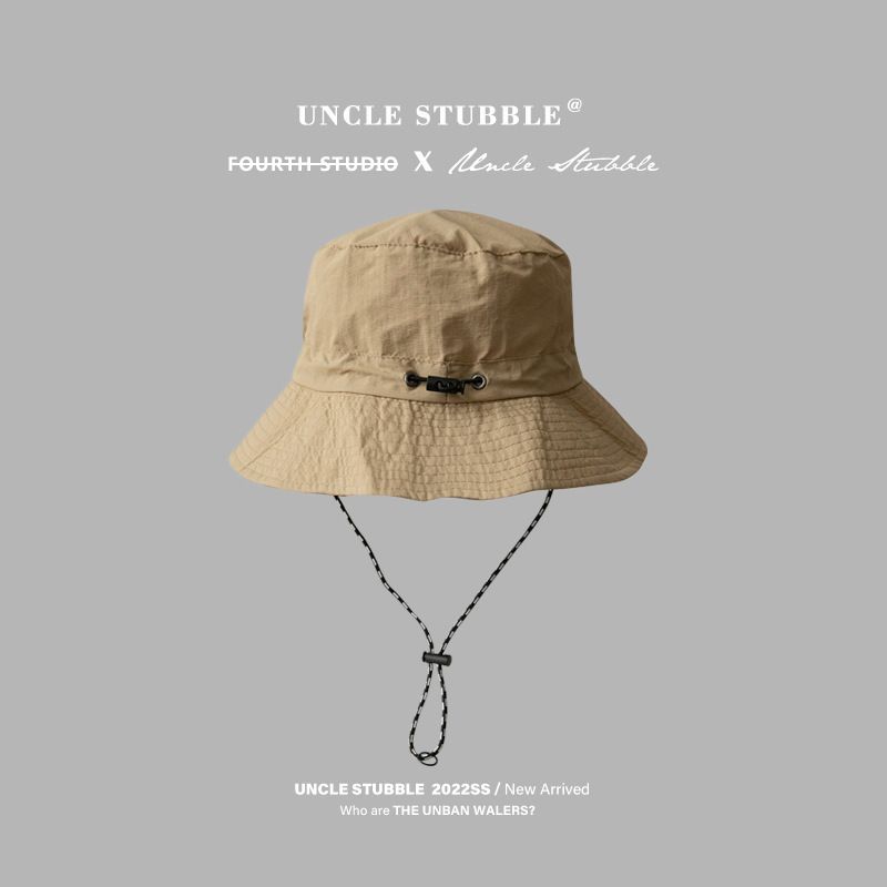 Khaki Packable Bucket Hat Unisex Wide Brim Foldable Sun Protection Hiking Travel Cap - Image 1