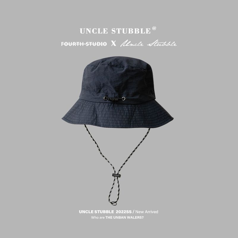 Navy blue Packable Bucket Hat Unisex Wide Brim Foldable Sun Protection Hiking Travel Cap - Image 1