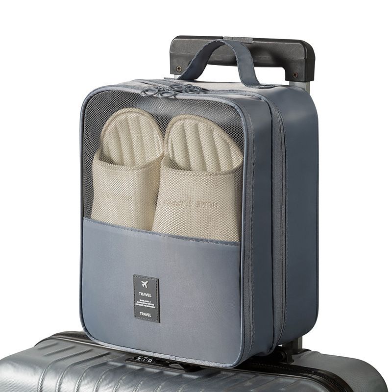 Grey Travel Shoe Bag Portable Luggage Organizer Waterproof Dustproof Shoe Pouch - Image 1
