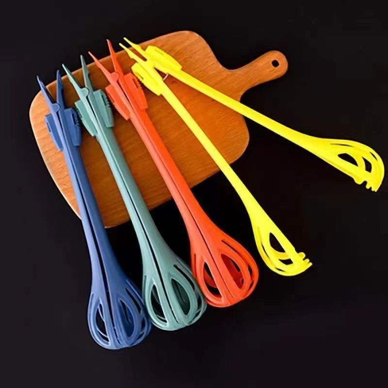 Red  2-Piece 3-in-1 Multi-Functional Egg Whisk & Food Tongs Set - Image 7