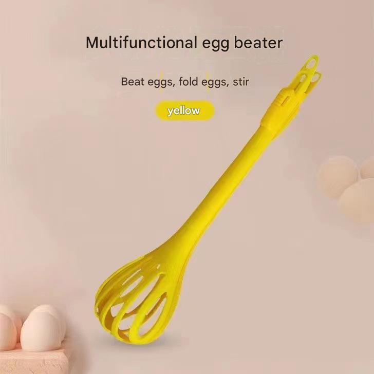 Yellow  2-Piece 3-in-1 Multi-Functional Egg Whisk & Food Tongs Set - Image 1