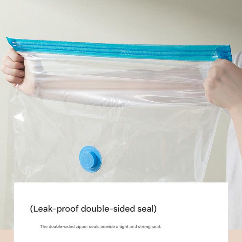 Vacuum Compression Storage Bags 6 Piece Set with Hand Pump for Clothes Bedding Travel - Image 3