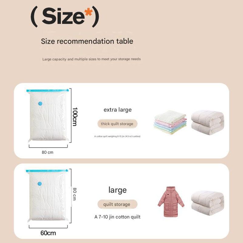 Vacuum Compression Storage Bags 6 Piece Set with Hand Pump for Clothes Bedding Travel - Image 6
