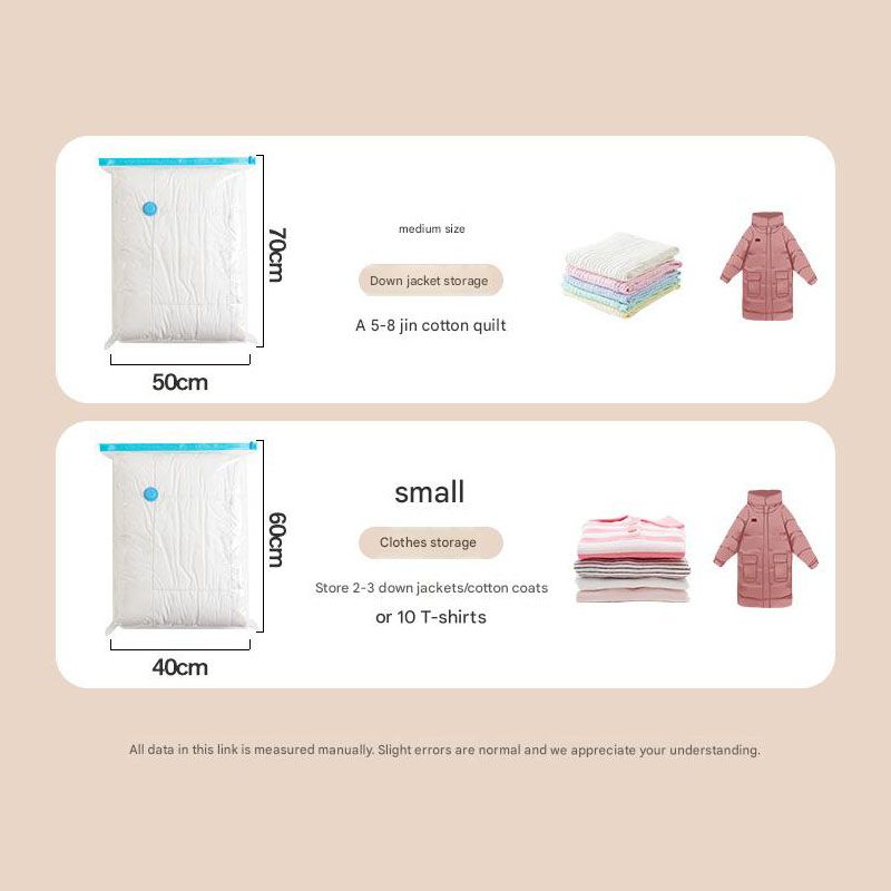 Vacuum Compression Storage Bags 6 Piece Set with Hand Pump for Clothes Bedding Travel - Image 7