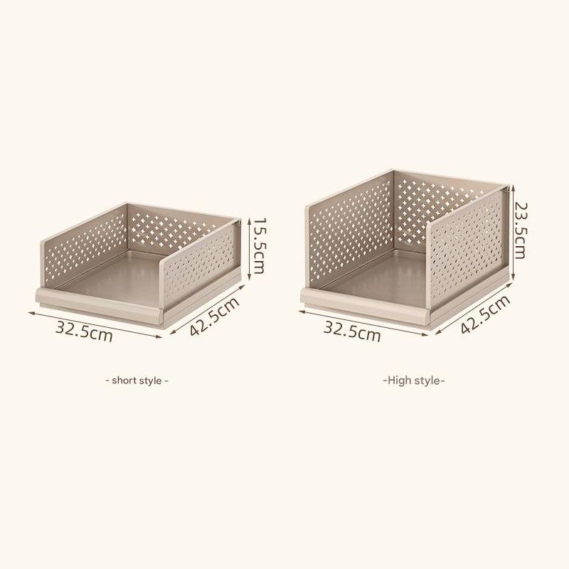 White Wardrobe Storage Organizers 2 Piece Set High & Low Pull-Out Drawer Style for Clothes - Image 5