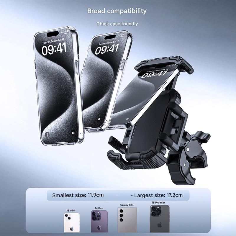 Black Motorcycle Phone Holder 4-Axis Shockproof Anti-Shake Mount for Navigation - Image 4