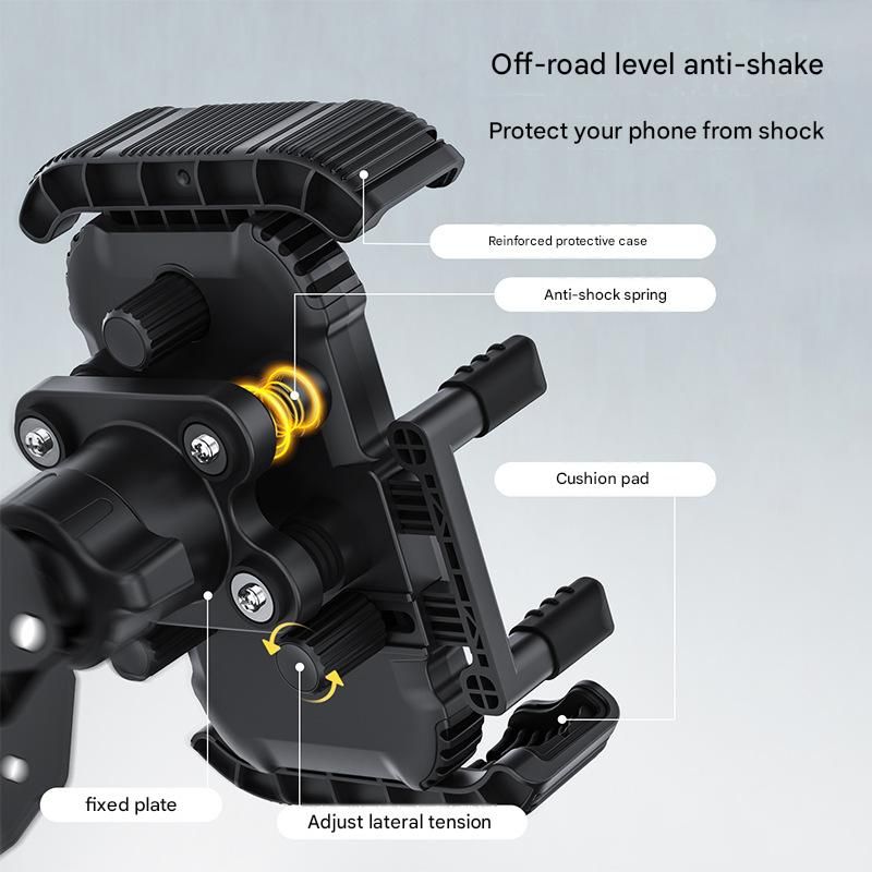Black Motorcycle Phone Holder 4-Axis Shockproof Anti-Shake Mount for Navigation - Image 5