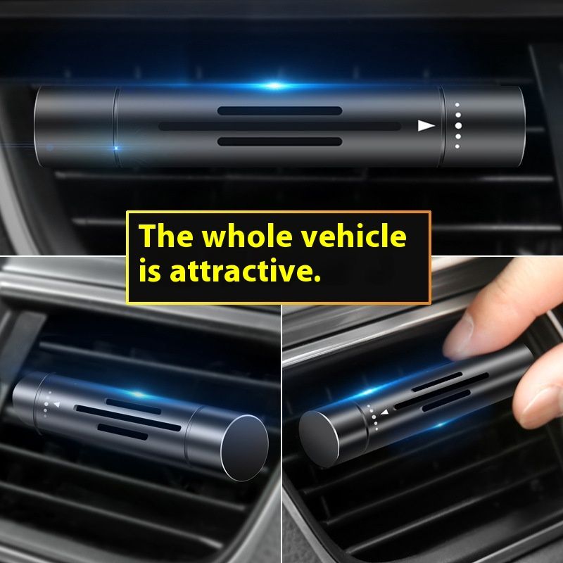 Red Mini Car Air Vent Perfume Freshener with 6 Scent Refills Aluminum Alloy Aromatherapy - Image 4