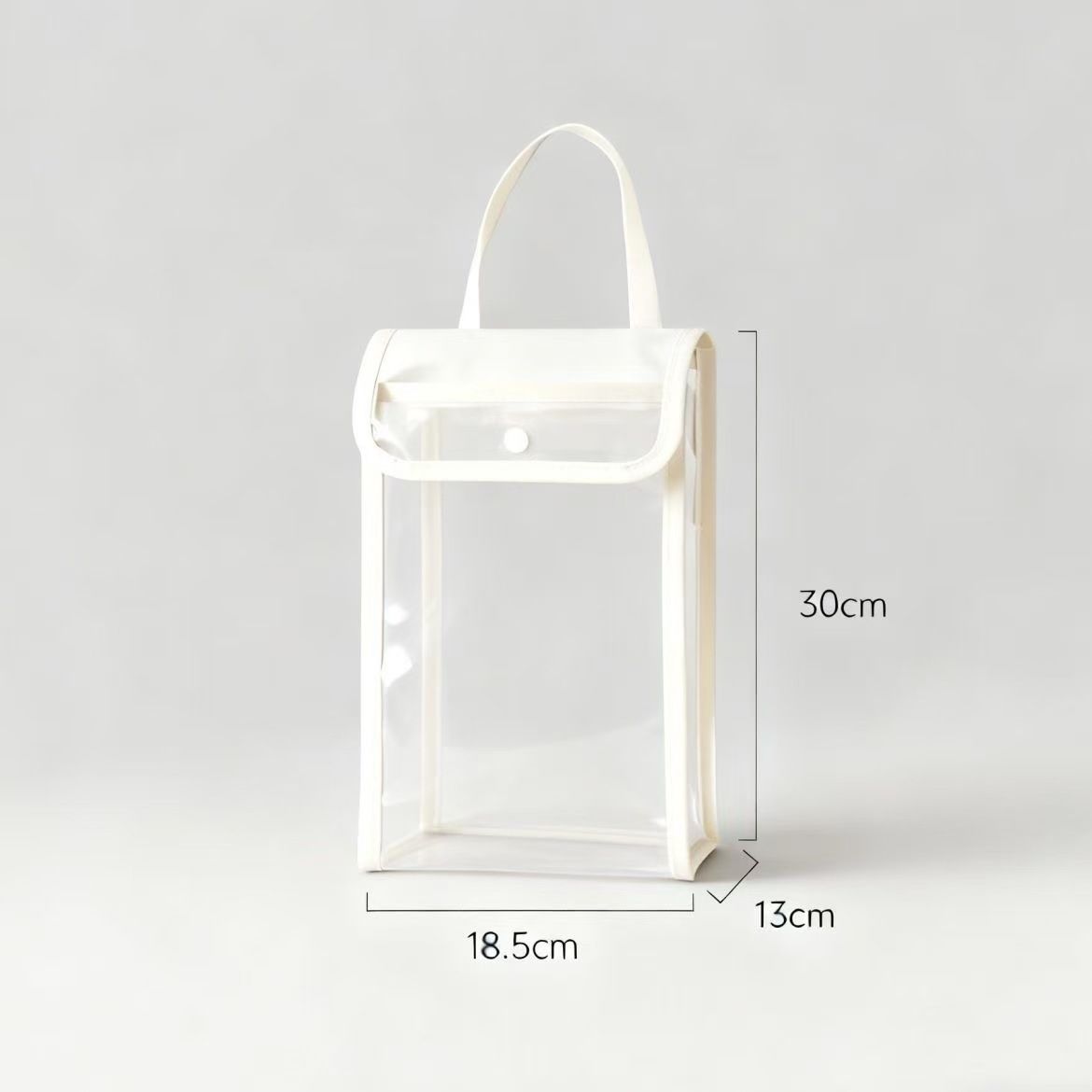 3 PCS White Wall Mounted Transparent Tissue Storage Bag Waterproof Hanging Holder with Adhesive Hook - Image 1