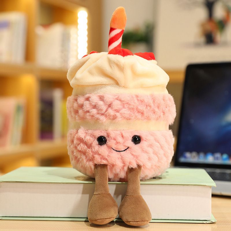 Pink Cute Birthday Cake Plush Toy Strawberry Layered Cake Pillow Birthday Gift - Image 1