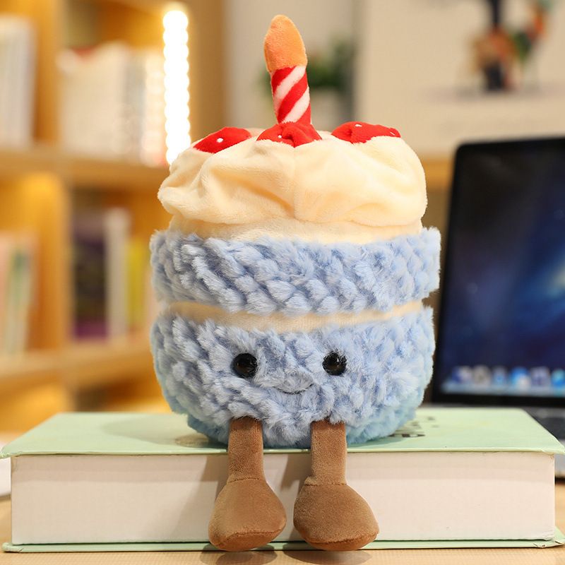 Blue Cute Birthday Cake Plush Toy Strawberry Layered Cake Pillow Birthday Gift - Image 1