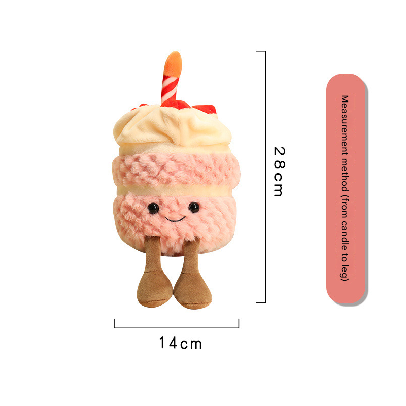 Blue Cute Birthday Cake Plush Toy Strawberry Layered Cake Pillow Birthday Gift - Image 4