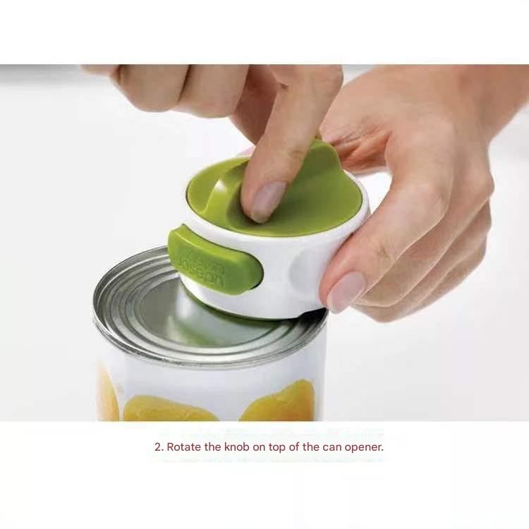 Green Manual Rotary Can Opener - Compact ABS Plastic & Stainless Steel - Smooth Edge Cutting, Easy Twist Operation, Space Saving Kitchen Gadget for Home and Travel - Image 3