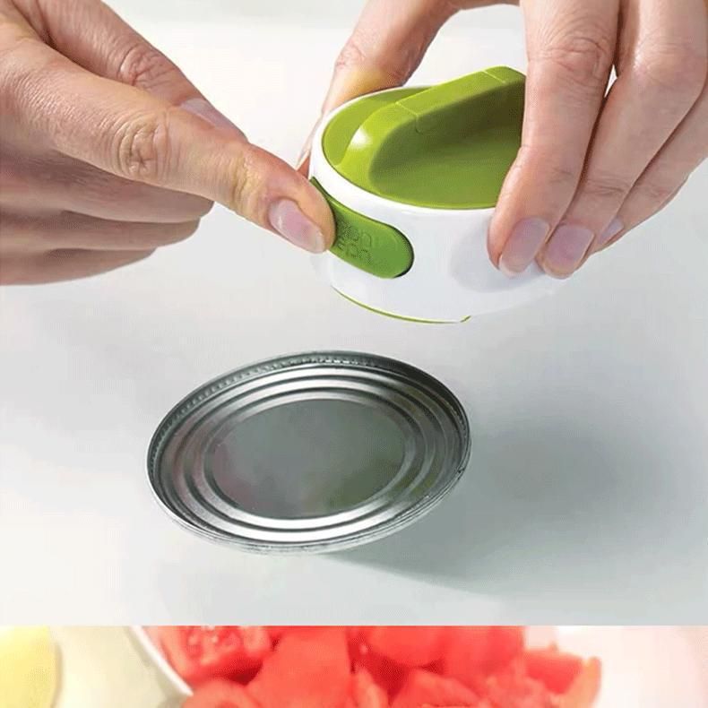 Green Manual Rotary Can Opener - Compact ABS Plastic & Stainless Steel - Smooth Edge Cutting, Easy Twist Operation, Space Saving Kitchen Gadget for Home and Travel - Image 4