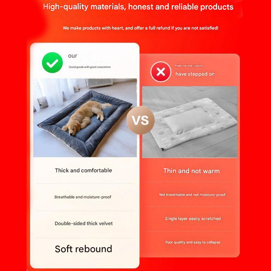 Grey Large Plush Dog Bed - Extra Thick Winter Warmth, Machine Washable & Non-Slip Pet Mat for Large Dogs (120cm) - Image 7