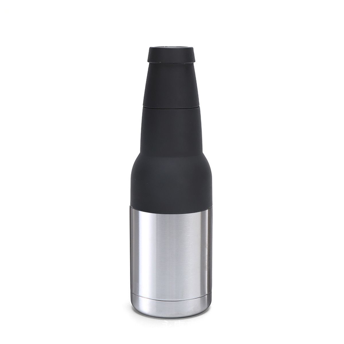 3-in-1 Beer Bottle Insulated Tumbler and Can Cooler with Bottle Opener – Double Wall Stainless Steel Soda Can Insulator & Holder for Car Outdoor Beverage Storage, 12oz Silver - Image 1