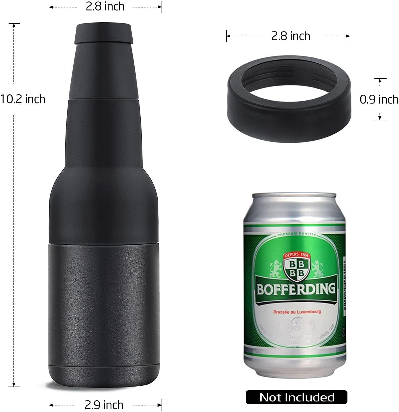 3-in-1 Beer Bottle Insulated Tumbler and Can Cooler with Bottle Opener – Double Wall Stainless Steel Soda Can Insulator & Holder for Car Outdoor Beverage Storage, 12oz Silver - Image 5