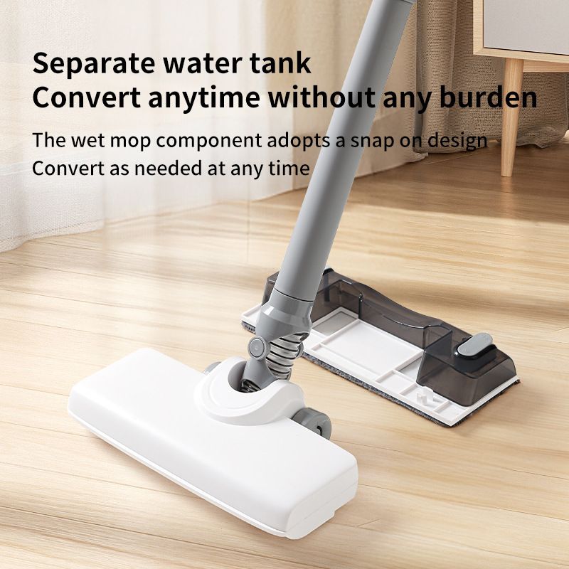 White Wireless Stick Vacuum and Stereoscopic Mop with 2 Filters, Swivel Brush Head and 106cm Handled Pole - One Click Operation, 19KPA Super Suction, 300ML Detachable Water Tank, 600ML Dust Cup for Floor Blind Spot and Wet Dry Dual Use - Image 3
