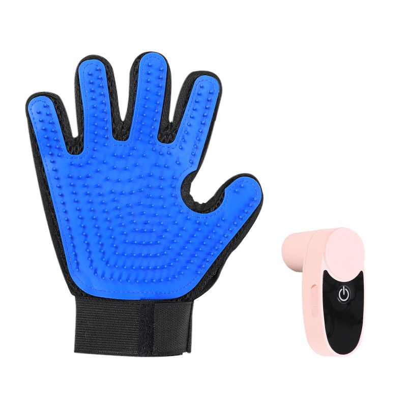 Black Blue Pet Grooming Spray Glove with Pink Detachable Typec Mister - TPR Soft Deshedding & Massage Brush Glove for Cats and Dogs, Anti Static Spray to Reduce Flying Fur and Easy to Clean - Image 1