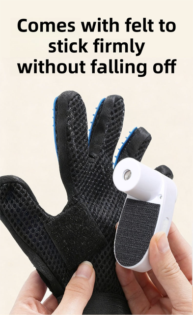 Black Blue Pet Grooming Spray Glove with Black Detachable Typec Mister - TPR Soft Deshedding & Massage Brush Glove for Cats and Dogs, Anti Static Spray to Reduce Flying Fur and Easy to Clean - Image 5