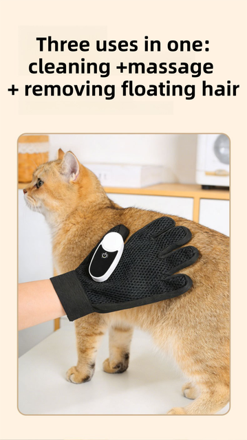 2PCS Black Blue Pet Grooming Spray Glove with Pink & Black Detachable Typec Mister - TPR Soft Deshedding & Massage Brush Glove for Cats and Dogs, Anti Static Spray to Reduce Flying Fur and Easy to Clean - Image 6