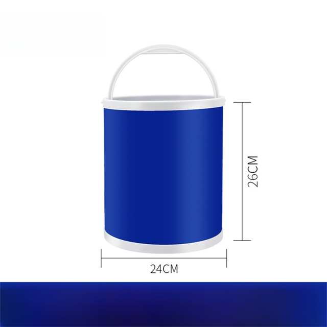 11L Foldable Oxford Fabric Car Wash Bucket with EVA Waterproof Lining & Zipper Carry Bag - Self Standing Structure, Portable Water Container for Car Cleaning and Outdoor Travel - Image 2