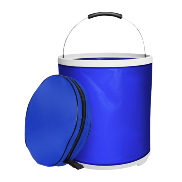 13L Foldable Oxford Fabric Car Wash Bucket with EVA Waterproof Lining & Zipper Carry Bag - Self Standing Structure, Portable Water Container for Car Cleaning and Outdoor Travel - Image 1