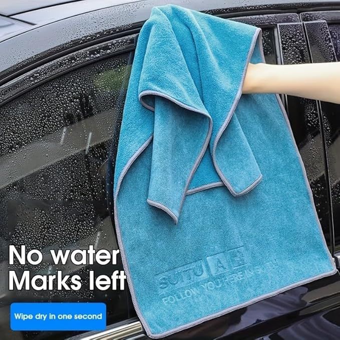 Blue Microfiber Car Cleaning Towel (43 x 43 CM) and 20L Foldable Self Standing Water Bucket (Include Zipper Bag) Combo Set - Super Absorbent and Scratch Free for Car Detailing Drying and Home Cleaning - Image 7