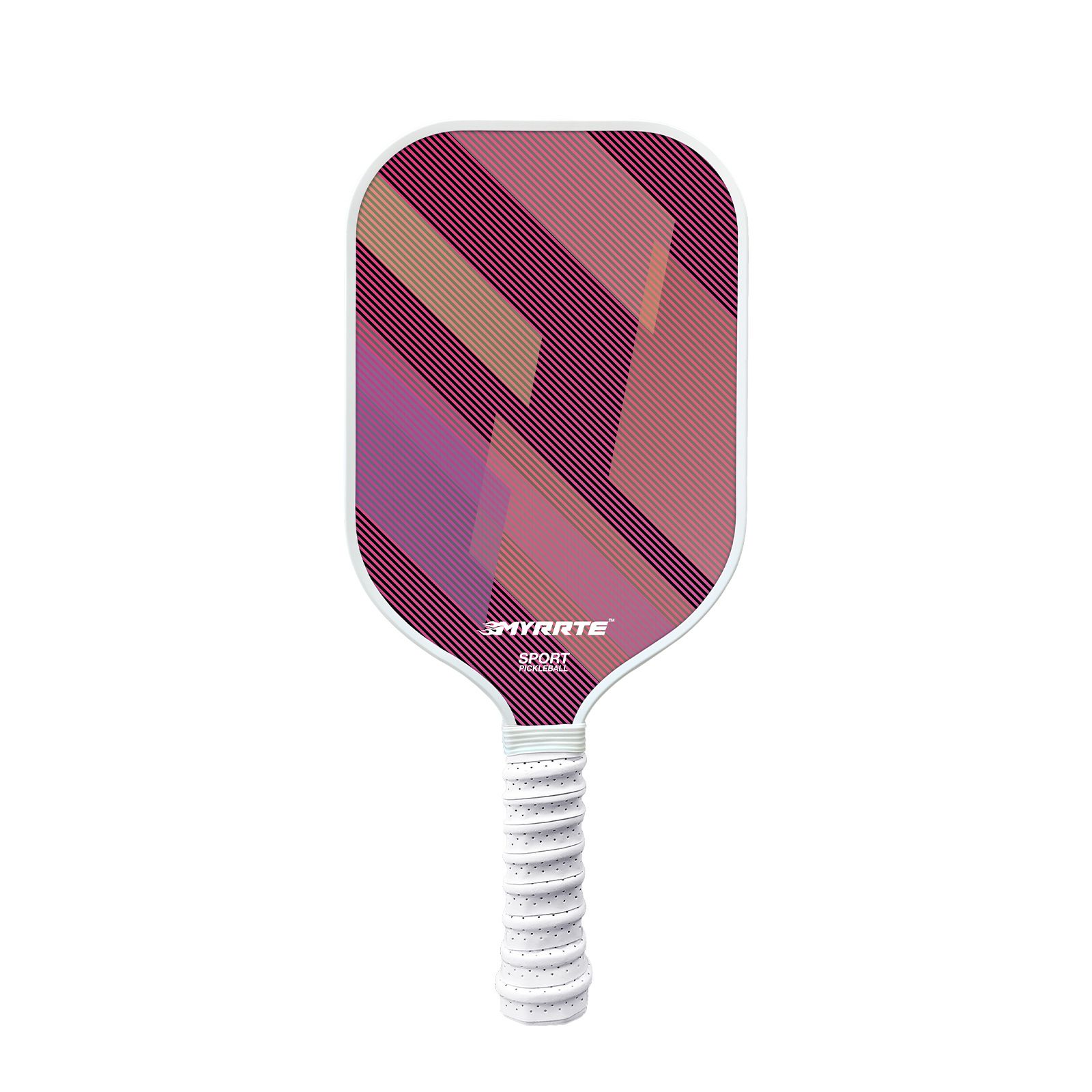 Fantasy Purple Striped Fiberglass Pickleball Paddle – Lightweight Shock-Absorbing Rackets for Outdoor Play - Image 1