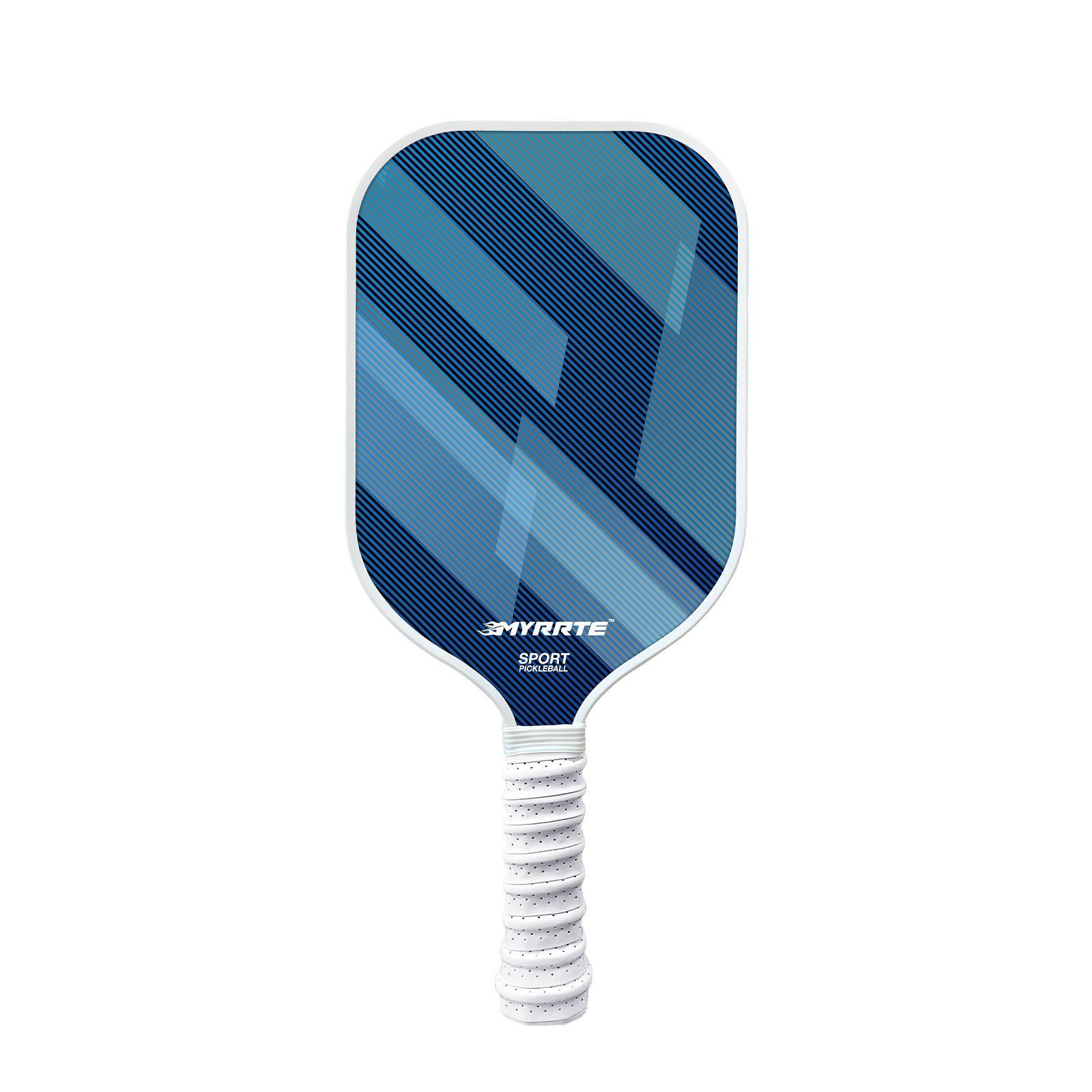 Fantasy Blue Striped Fiberglass Pickleball Paddle – Lightweight Shock-Absorbing Rackets for Outdoor Play - Image 1