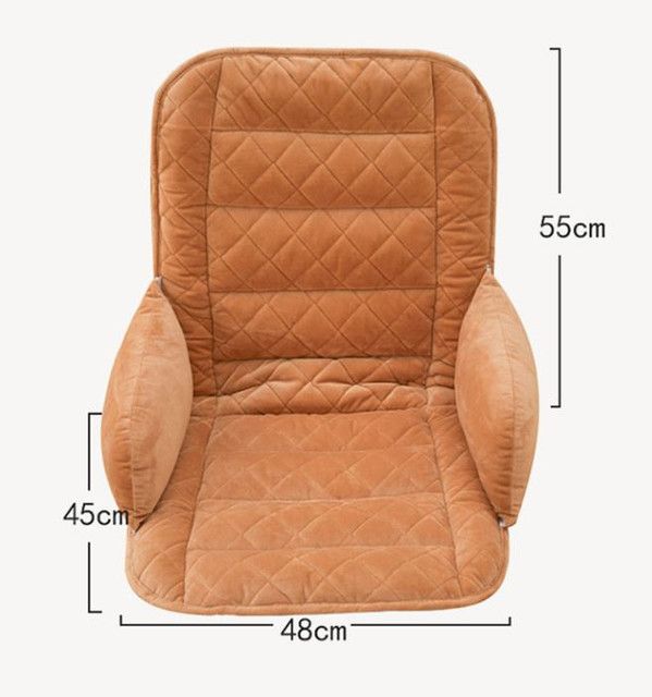 Dark Blue Premium Quilted Plush Integrated Seat Cushion & Backrest – Thickened Lumbar Support Pad with Detachable Armrests, Secure Buckle and Washable Cover for Office Chair Long Sitting - Image 7