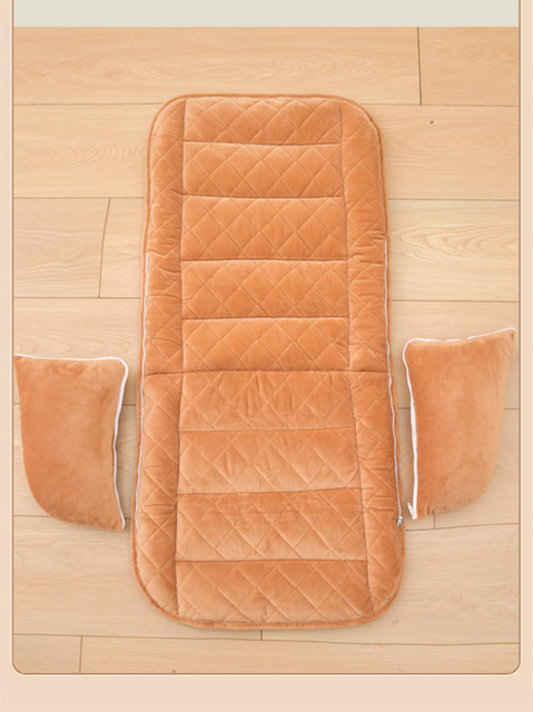 Brown Premium Quilted Plush Integrated Seat Cushion & Backrest – Thickened Lumbar Support Pad with Detachable Armrests, Secure Buckle and Washable Cover for Office Chair Long Sitting - Image 5