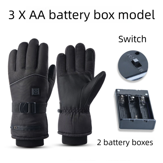 Winter 3 Level Intelligent Heated Gloves with Touchscreen Fingertip - Waterproof Thermal Gloves for Skiing & Outdoor Sports, 360° All-Finger + Hand's Back Large Heating Coverage (Battery Operated) - Image 1