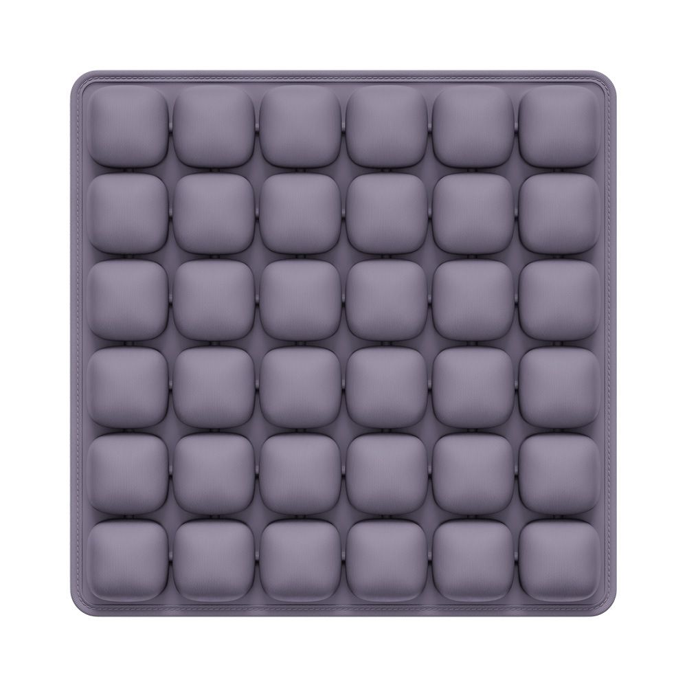 Purple Portable 3D Aircell Travel Inflatable Seat Cushion with Built-in Pump – 36 Airbags Ergonomic Pressure Relief Pad with Lycra Cover & Non-Slip Base for Office Car Flight Long Sitting - Image 1