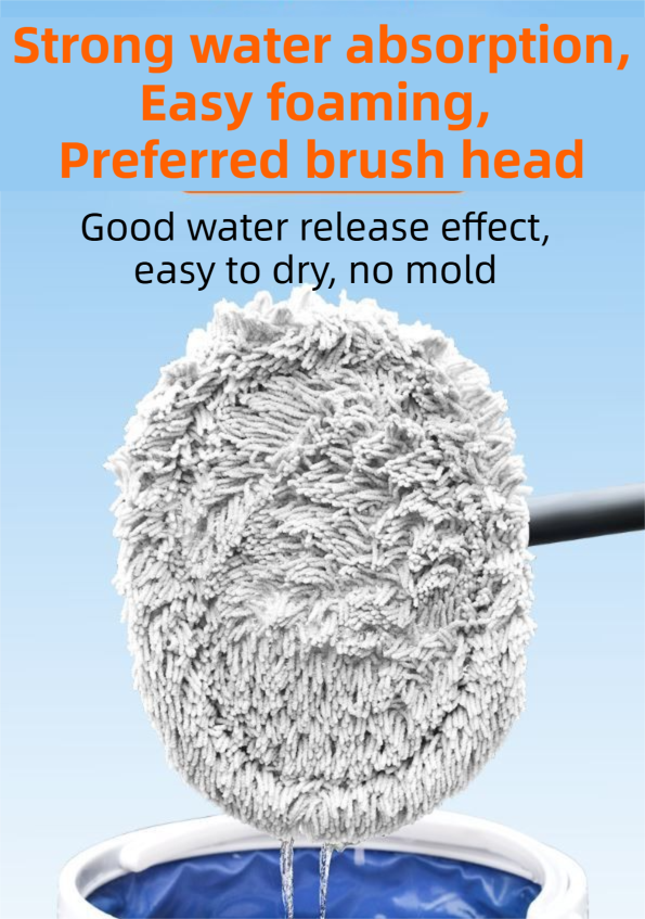 Professional Telescopic(55-120cm) Car Microfiber Wash Mop with 2 Brush Cover - 90° Rotating Detachable Brush Head, 15° Ergonomic Curved Rod & Handle - Durable Aluminum Alloy Chenille Brush for Car, Home and Window Cleaning - Image 6