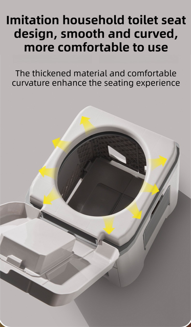 Portable Travel Toilet with Integrated Dual Storage Wings & Odor-Proof Lid – Ergonomic Reusable Foldable Commode with 12.7cm Folding Height for Car Travel & Outdoor Use (White) - Image 3