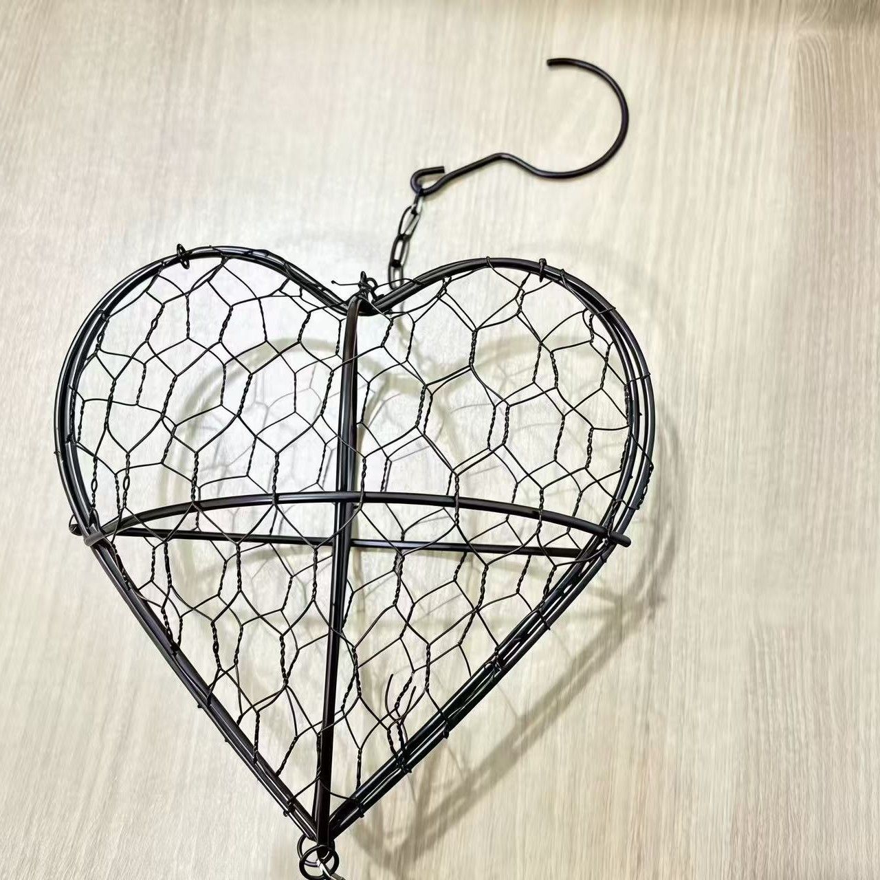 Bird Heart-Shaped Nest with Hanging Metal Frame - Outdoor Garden Decor & Wild Bird Support -  Unique Yard Art for Backyard Sanctuaries and Nature Lover Gifts - Image 4