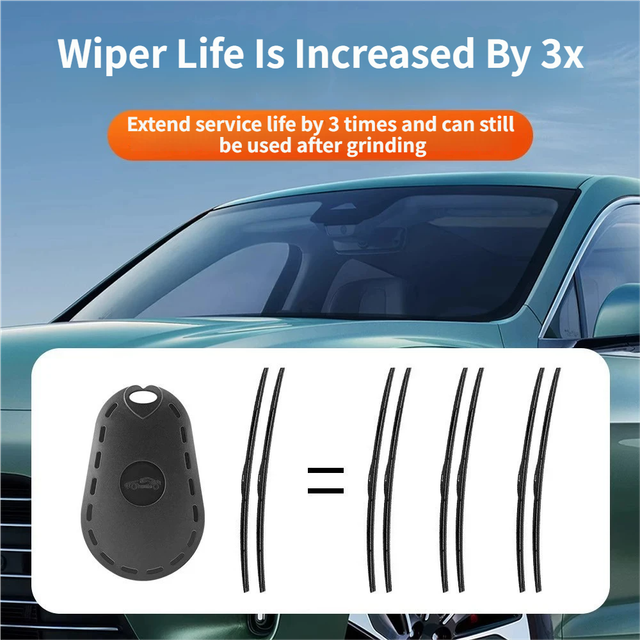 4PCS Silver Portable Car Windshield Wiper Blade Repair Tool - Triple the Wiper Lifespan – Dual Grit Sanding Restorer and Trimmer for Wiper Rubber Strips - Image 5