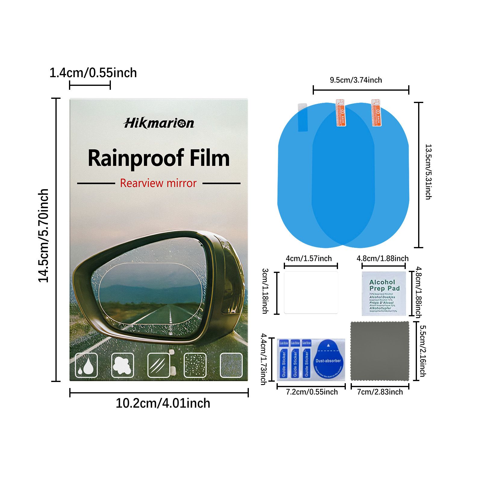 2 Set of Car Rearview Mirror HD Rainproof Film with Complete Installation Tool Kit – Anti Fog Waterproof Protective Shield Sticker, Hydrophobic Glare-Reducing Clear Membrane - Image 6
