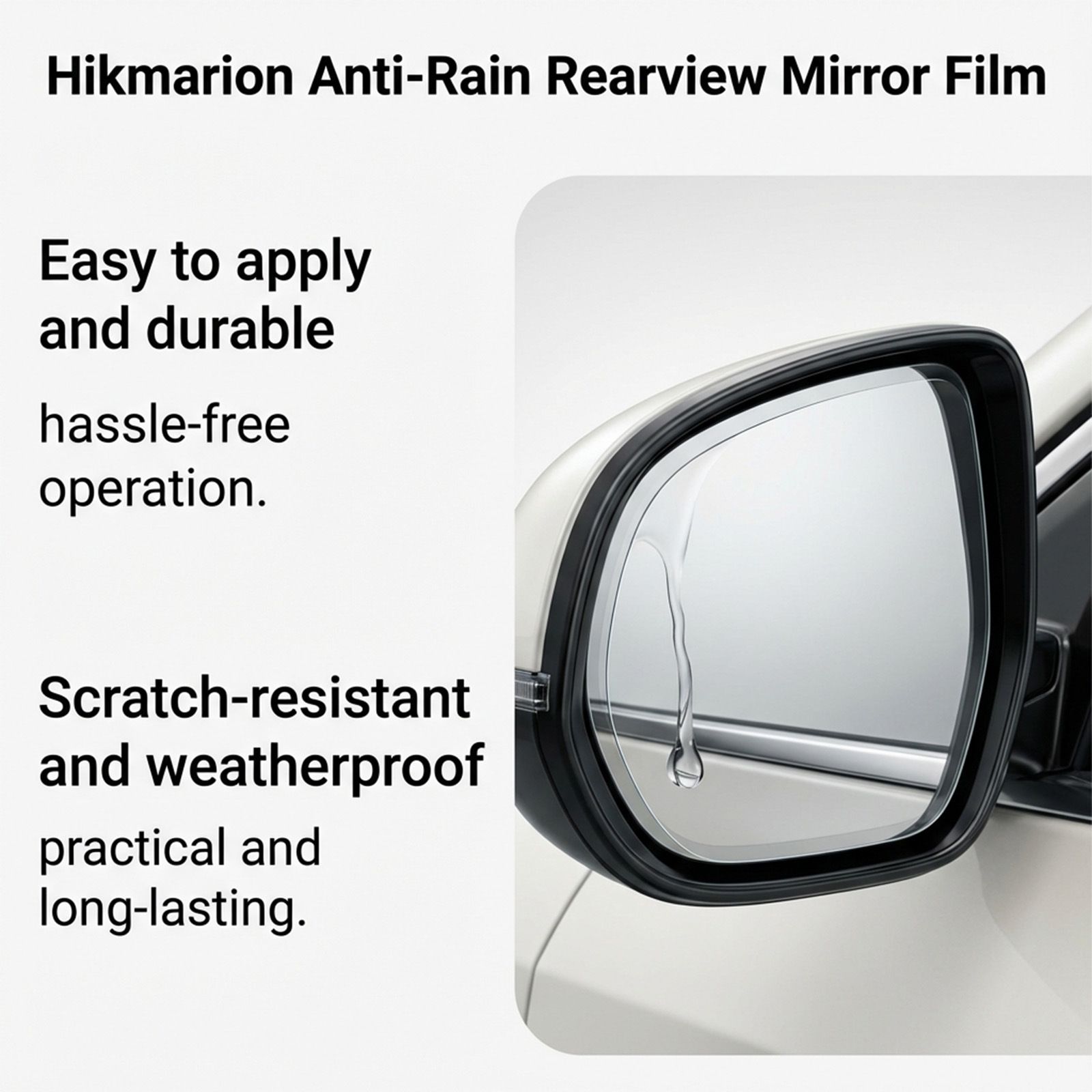 4 Set of Car Rearview Mirror HD Rainproof Film with Complete Installation Tool Kit – Anti Fog Waterproof Protective Shield Sticker, Hydrophobic Glare-Reducing Clear Membrane - Image 5