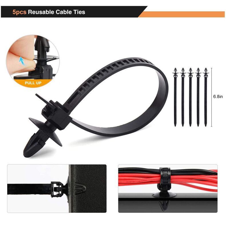 Boxed 710Pcs Heavy Duty Car Retainer Clips Kit with 4Pcs Fastener Removal Tools, 5Pcs Reusable Cable Ties and Metal Pliers  – 16 Most Popular Sizes Push Pin Rivets Assortment for Automotive Bumper Fender Side Skirt - Image 4